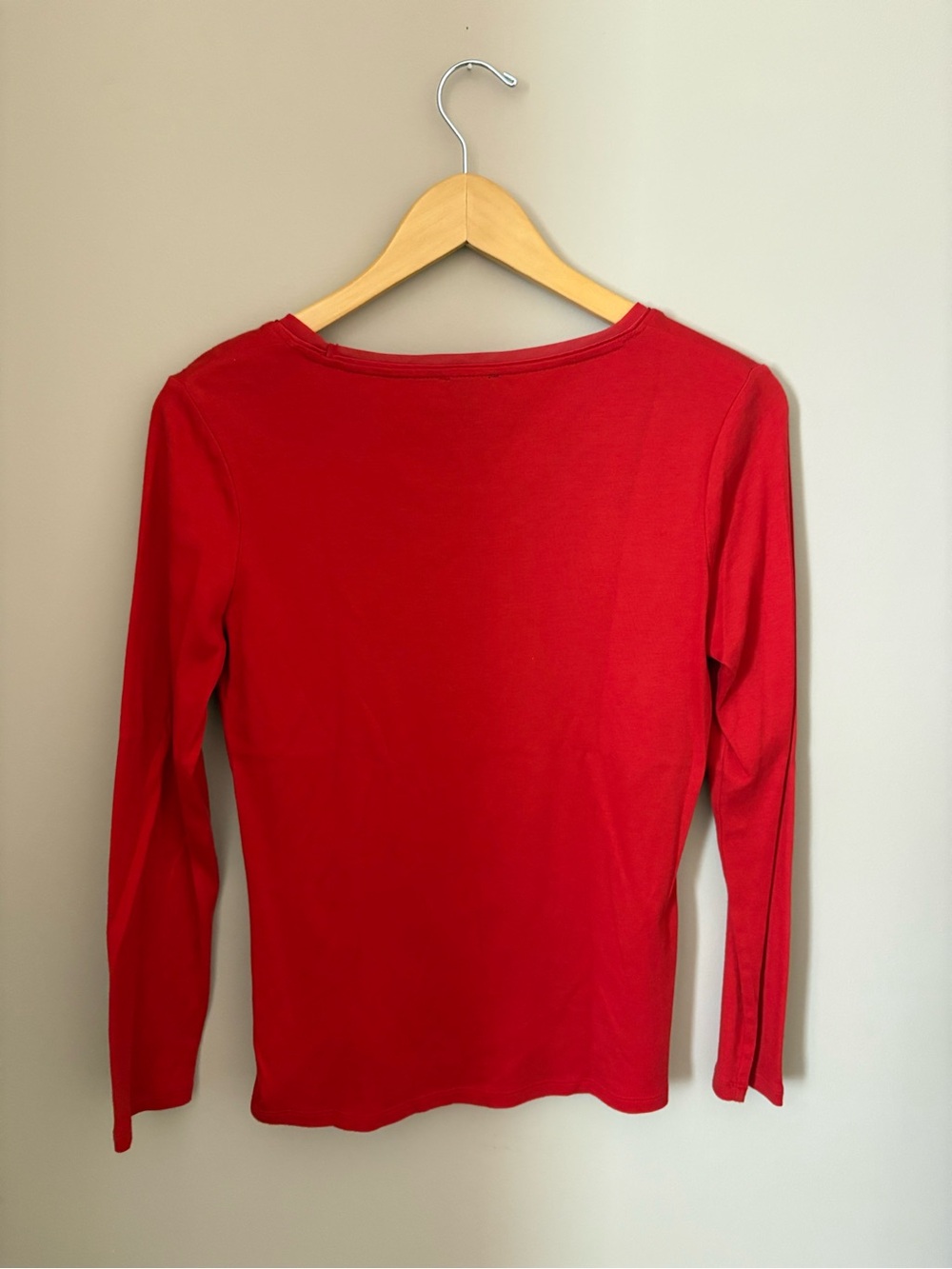 Talbots Red Scoop Neck Long Sleeve Tee Sz SP - Picture 5 of 5